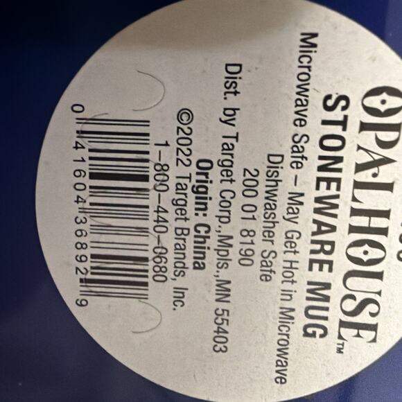 Opalhouse Set Of 2 Stoneware Monogramed K Mug - Blue New - Picture 2 of 3